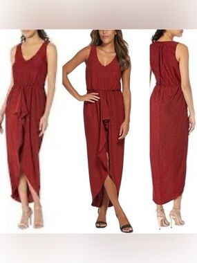 CALVIN KLEIN Women's
Glitter Metallic sparkle  Dress Dark Red Size 4